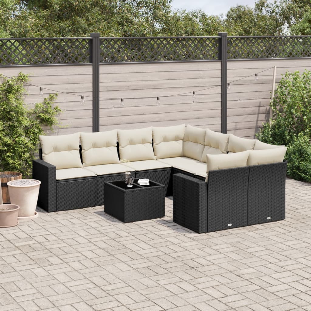 9-dijelni set vrtnih sofa s jastucima od poliratana