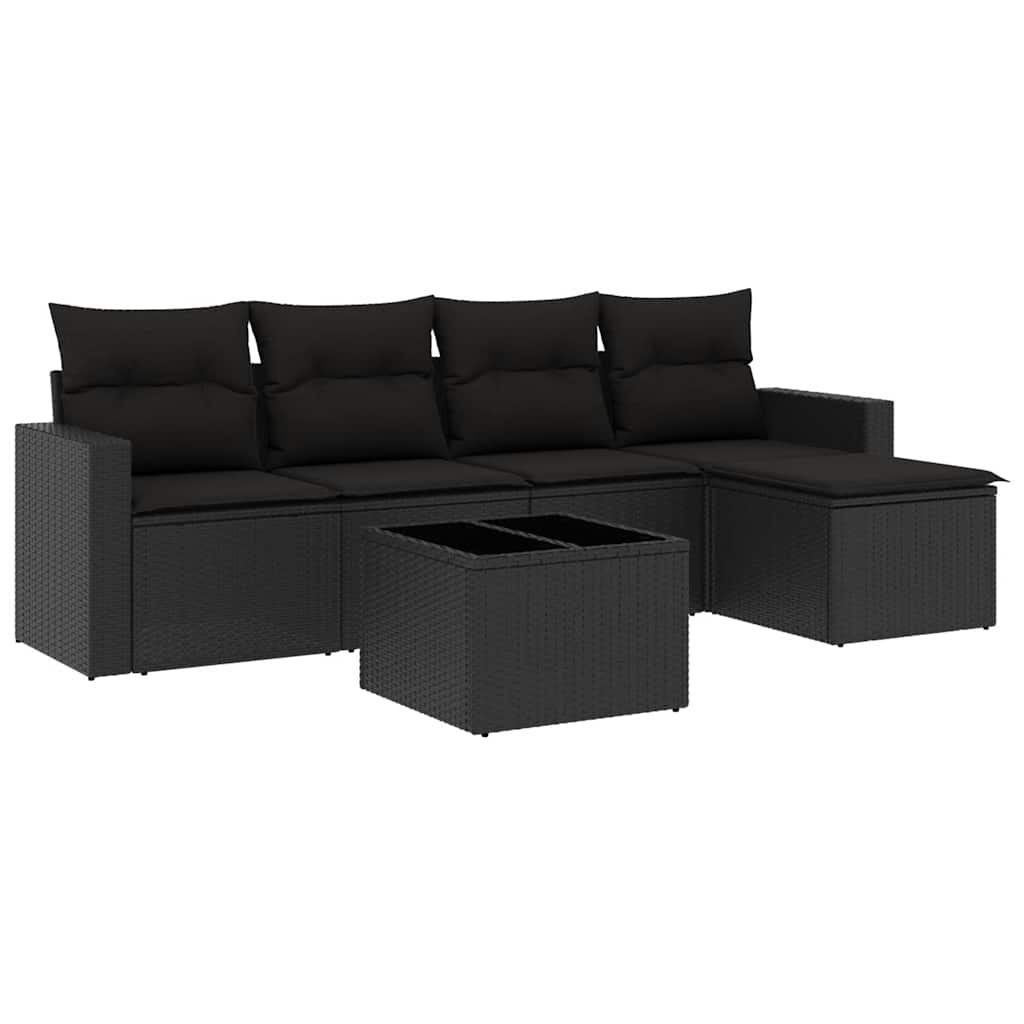 6-dijelni set vrtnih sofa s jastucima bež od poliratana