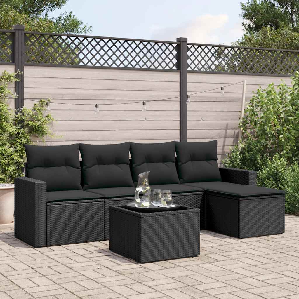 6-dijelni set vrtnih sofa s jastucima bež od poliratana