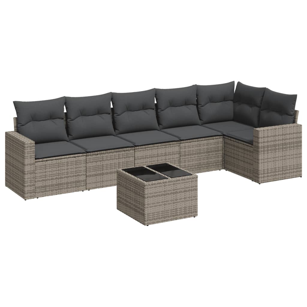 7-dijelni set vrtnih sofa sivi od poliratana