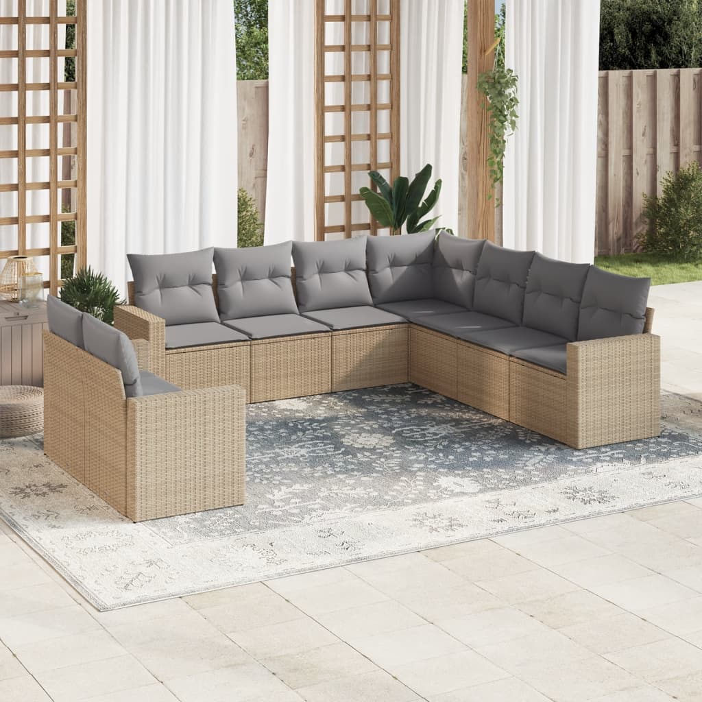 9-dijelni set vrtnih sofa od poliratana s jastucima