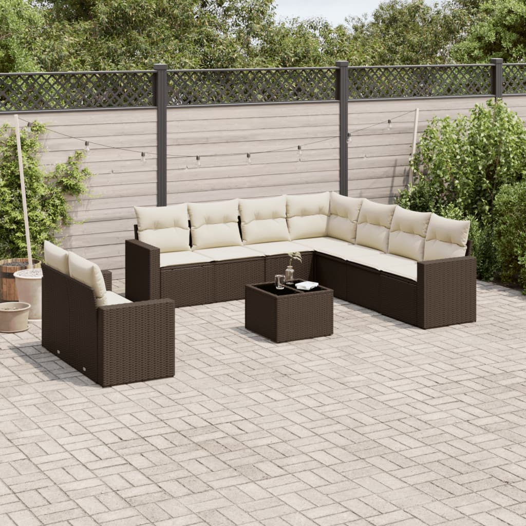 9-dijelni set vrtnih sofa od poliratana s jastucima