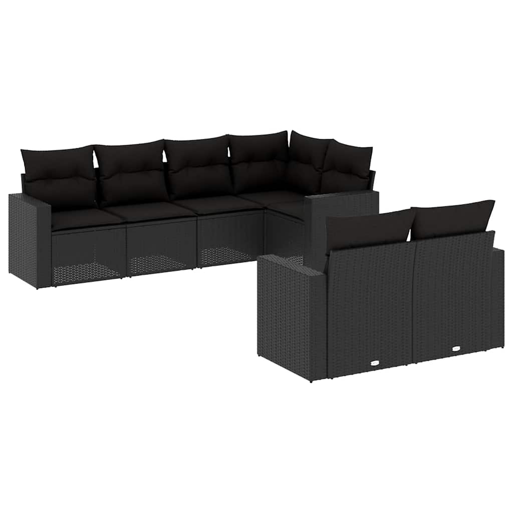 7-dijelni set vrtnih sofa od poliratana s jastucima smeđi