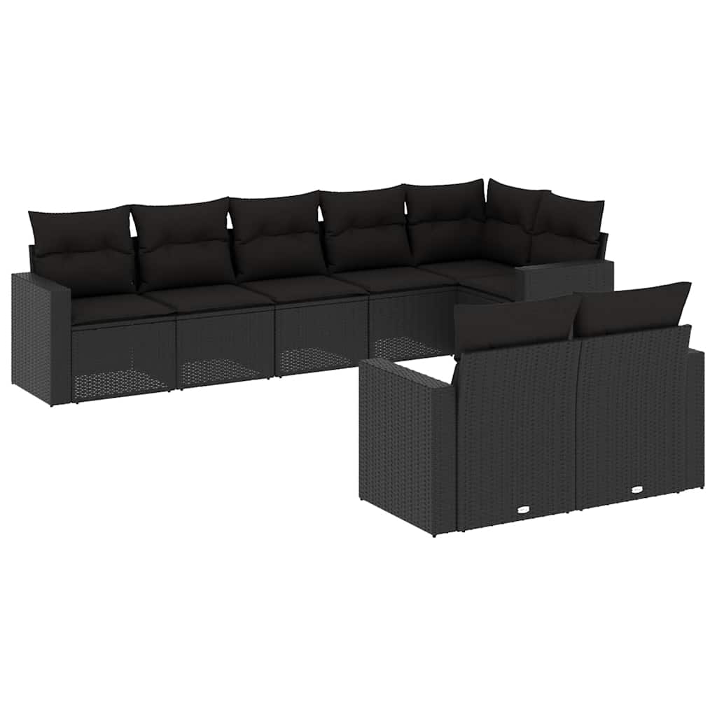 9-dijelni set vrtnih sofa s jastucima bež od poliratana