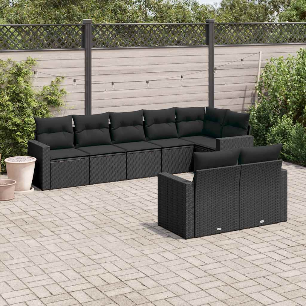 9-dijelni set vrtnih sofa s jastucima bež od poliratana
