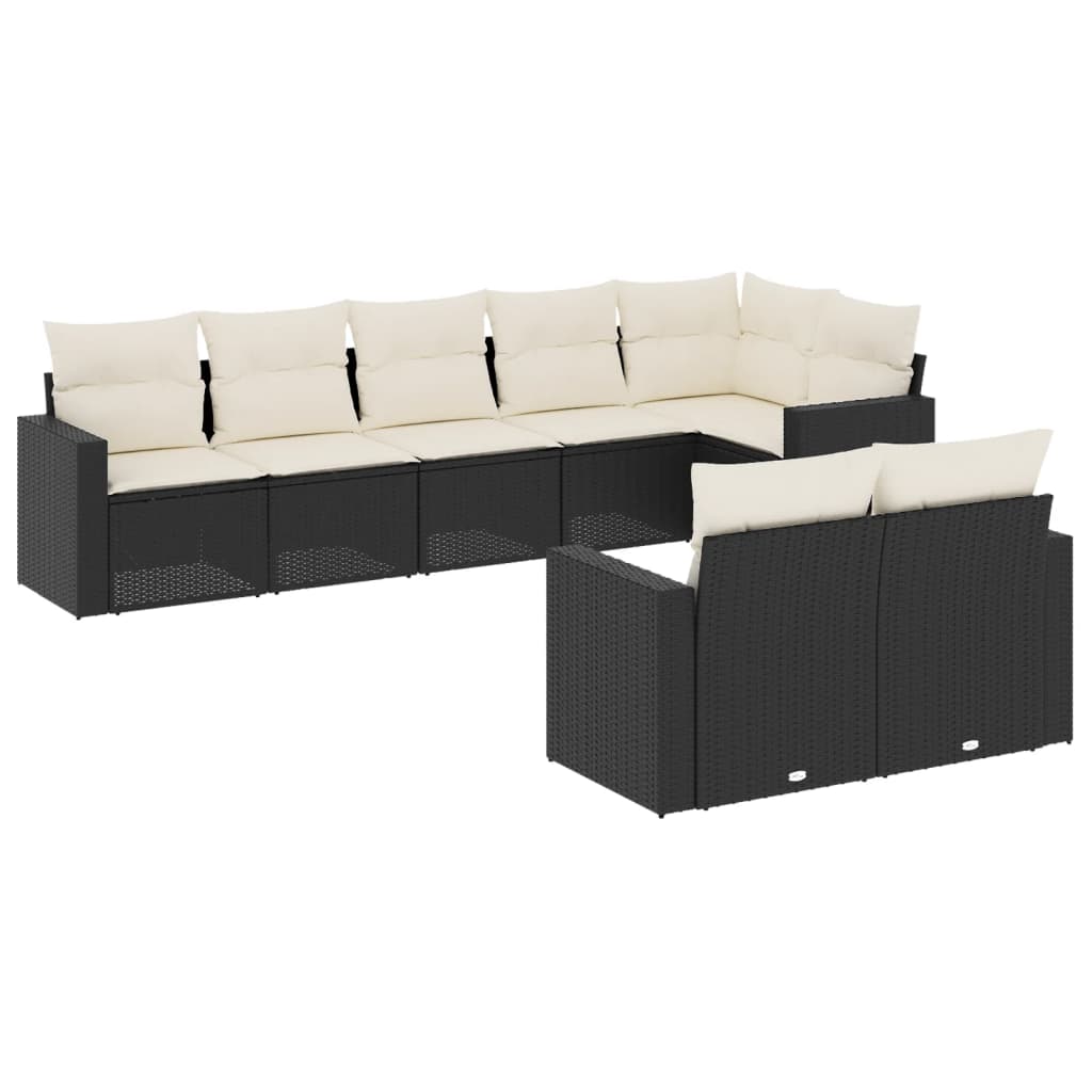 9-dijelni set vrtnih sofa s jastucima bež od poliratana
