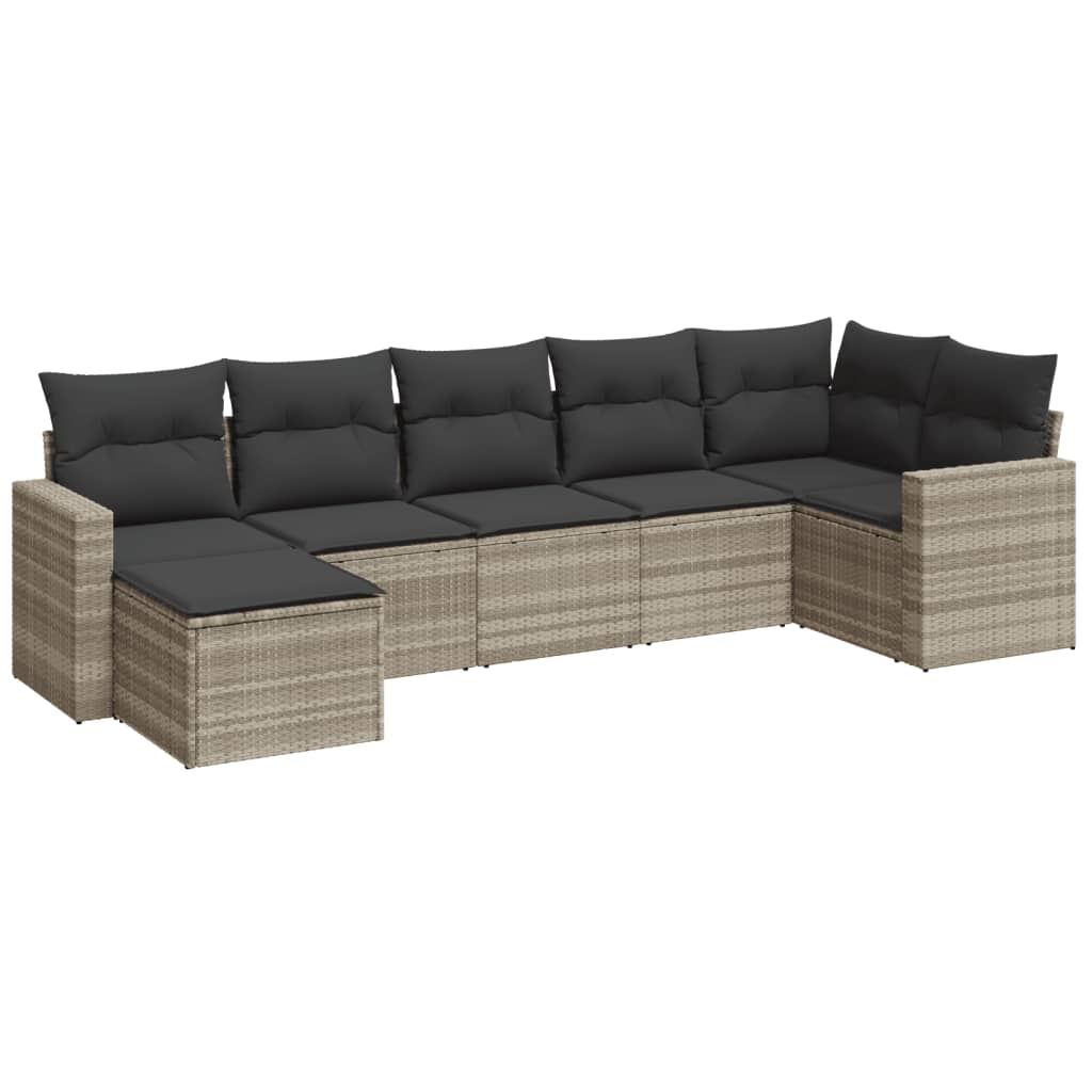 7-dijelni set vrtnih sofa svjetlosivi od poliratana