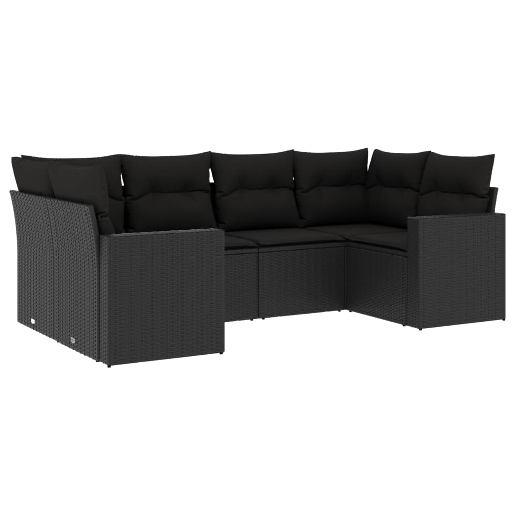 6-dijelni set vrtnih sofa od poliratana s jastucima smeđi