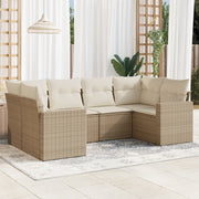 6-dijelni set vrtnih sofa s jastucima bež od poliratana 66 x 62 x 69 cm