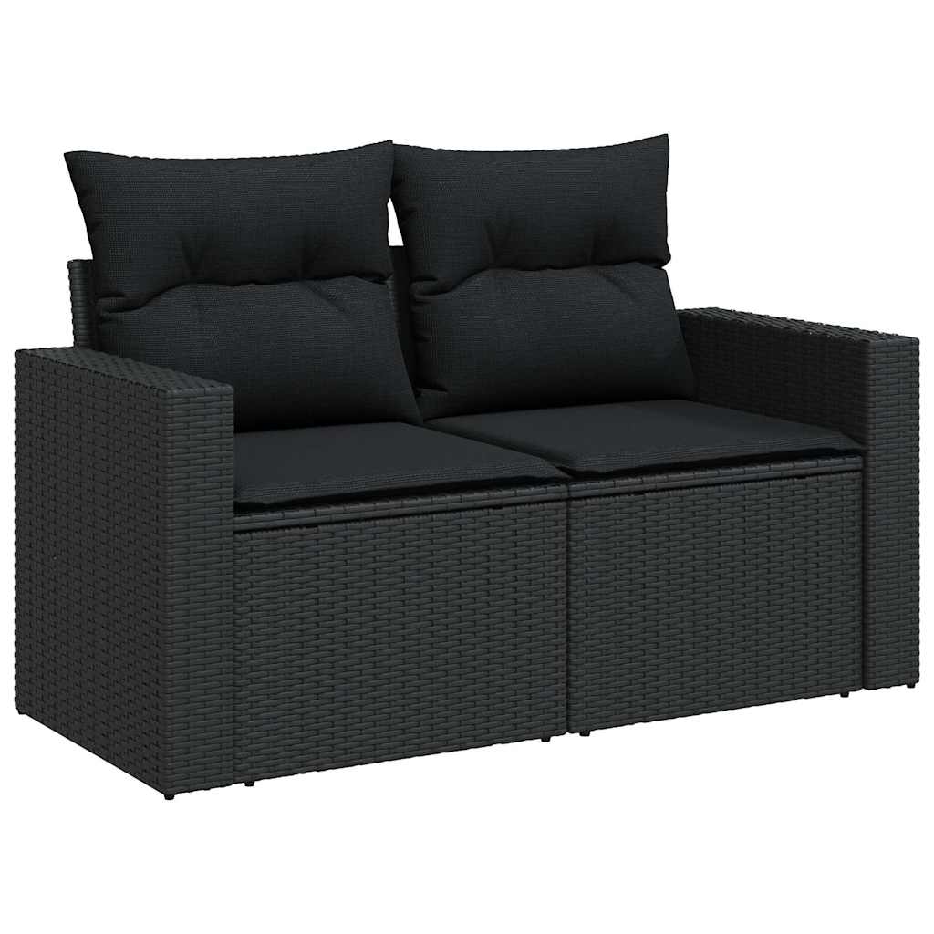 10-dijelni set vrtnih sofa s jastucima crni od poliratana