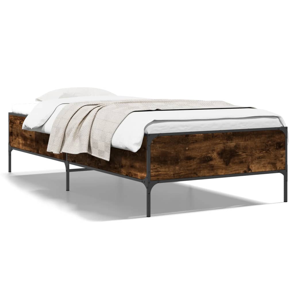 Okvir za krevet boja hrasta 120x200cm konstruirano drvo i metal