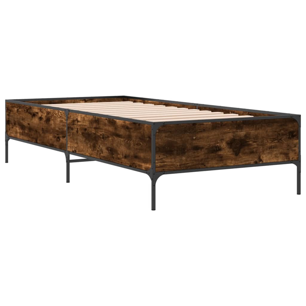 Okvir za krevet boja hrasta 120x200cm konstruirano drvo i metal