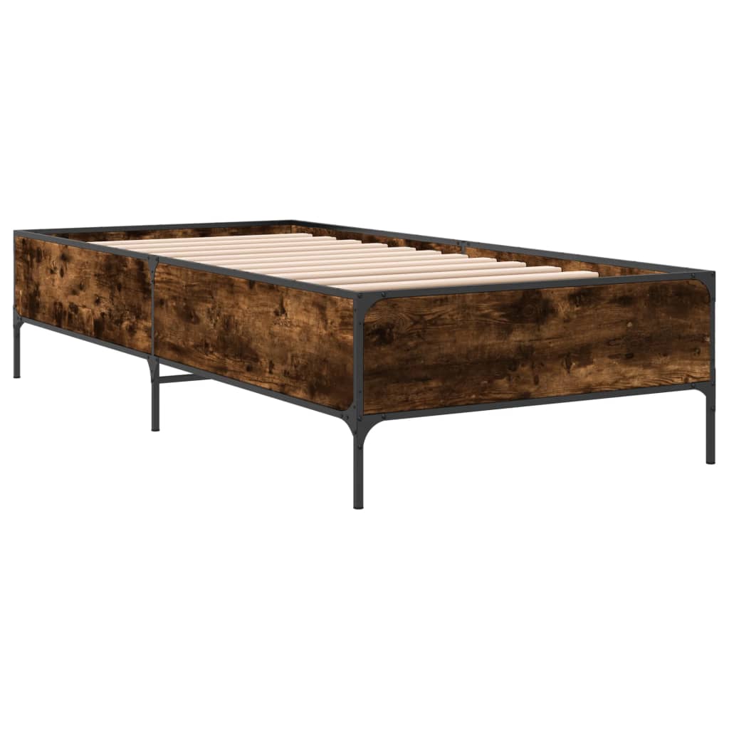Okvir za krevet boja hrasta 120x200cm konstruirano drvo i metal