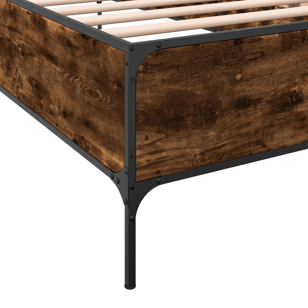 Okvir za krevet boja hrasta 120x200cm konstruirano drvo i metal