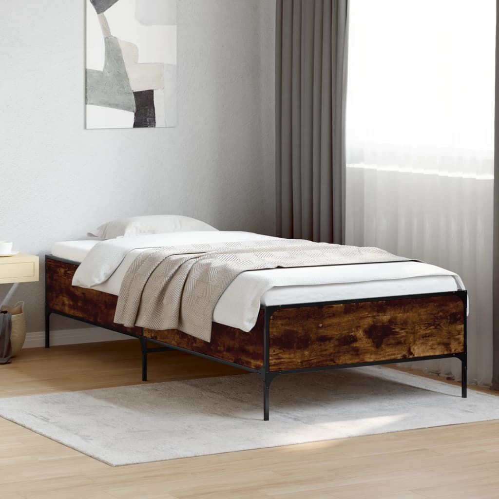 Okvir za krevet boja hrasta 120x200cm konstruirano drvo i metal
