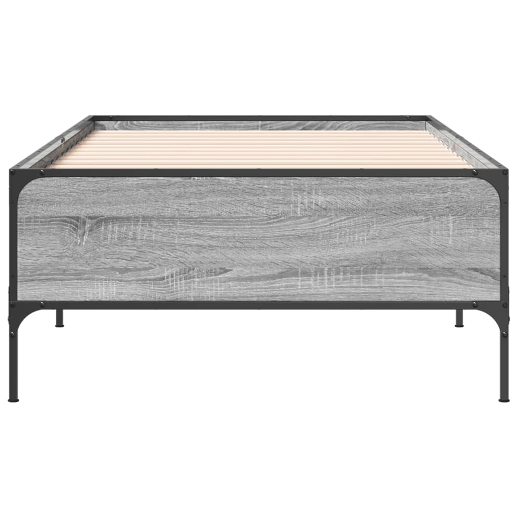 Okvir za krevet boja hrasta 100x200cm konstruirano drvo i metal