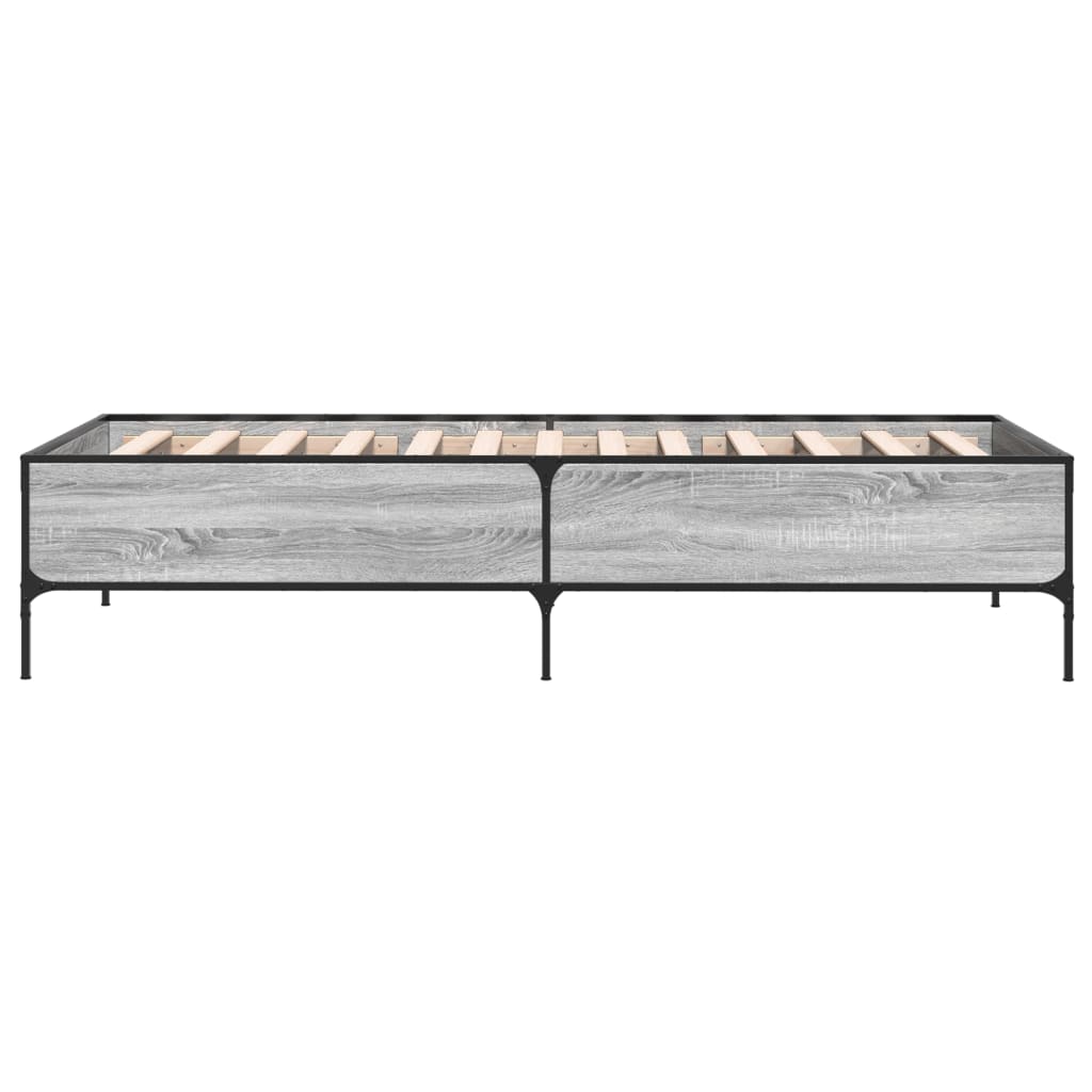 Okvir za krevet boja hrasta 100x200cm konstruirano drvo i metal