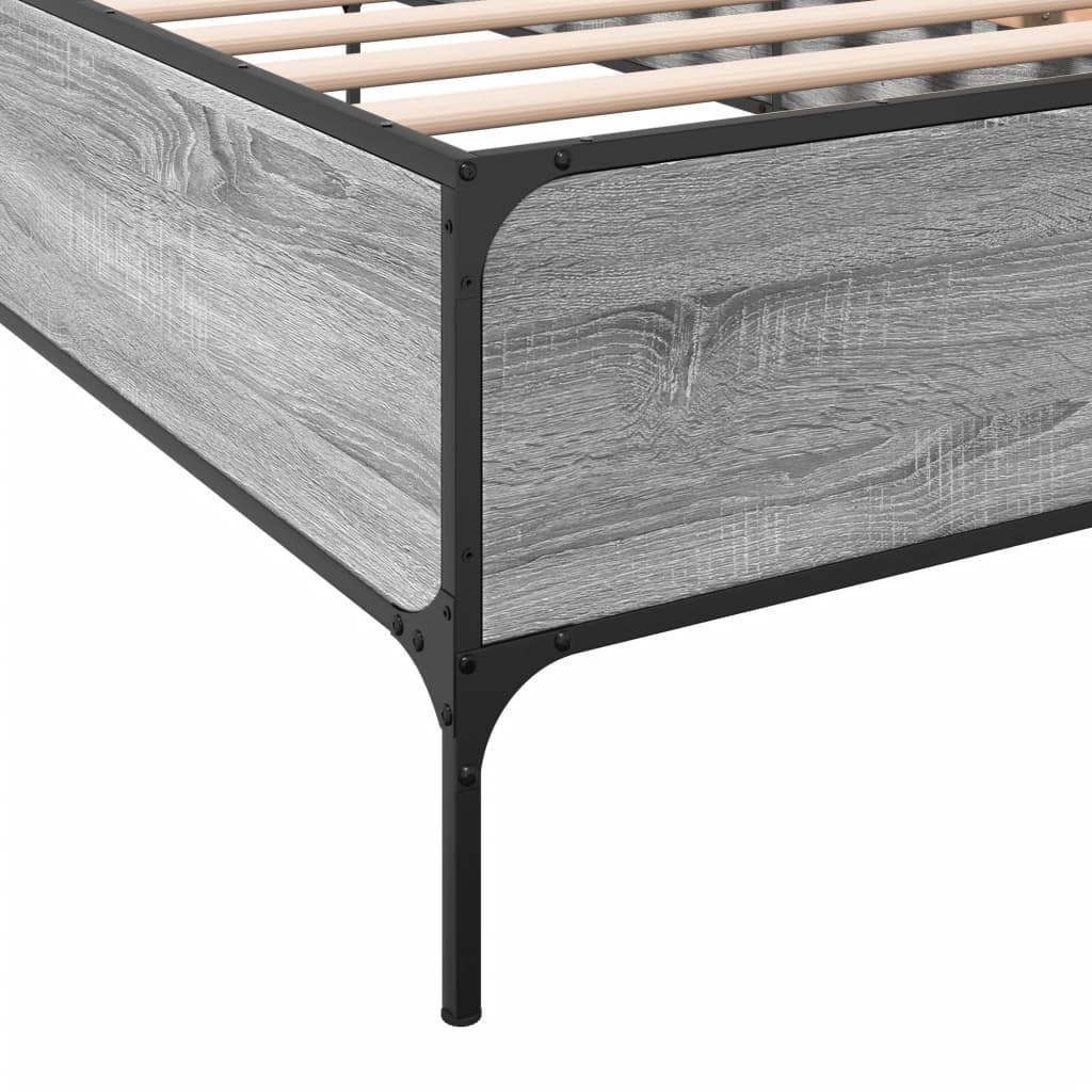 Okvir za krevet boja hrasta 100x200cm konstruirano drvo i metal