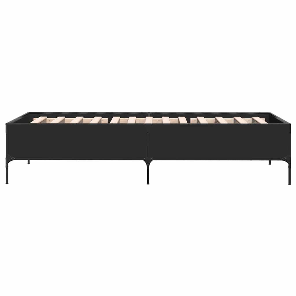 Okvir kreveta crni 90 x 200 cm konstruirano drvo i metal