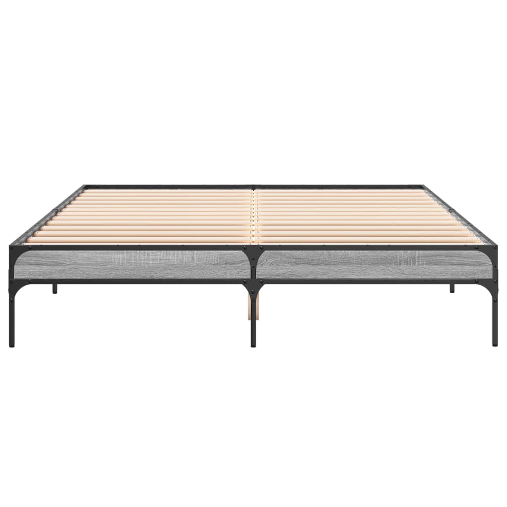 Okvir kreveta boja hrasta 160x200 cm konstruirano drvo i metal