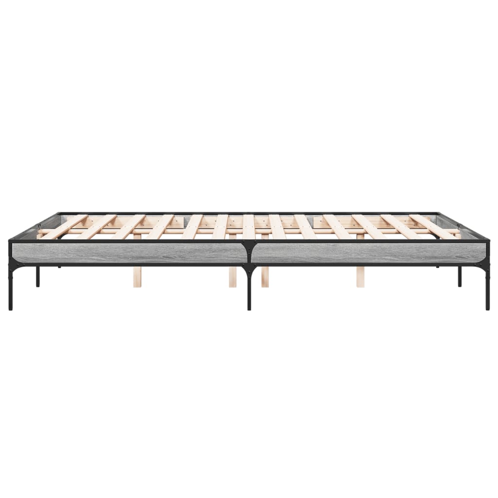 Okvir kreveta boja hrasta 160x200 cm konstruirano drvo i metal