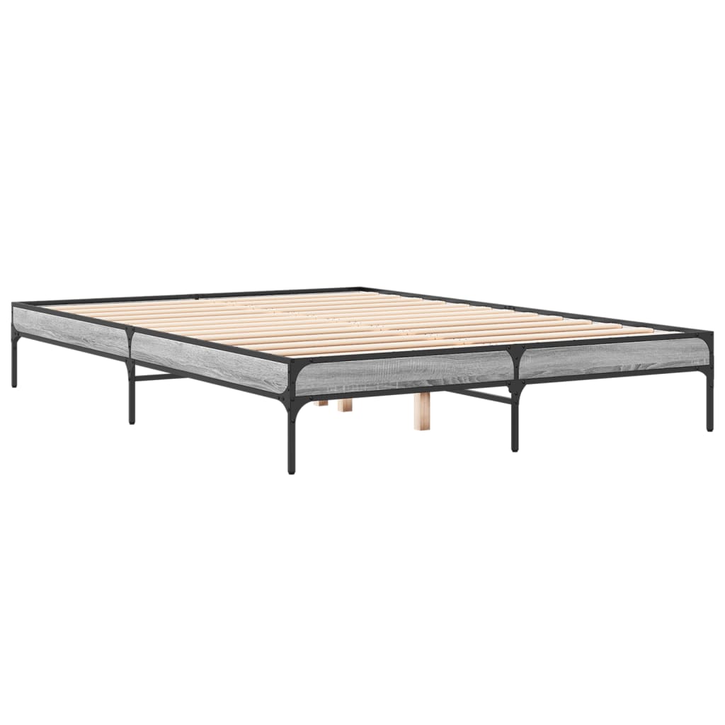 Okvir kreveta boja hrasta 160x200 cm konstruirano drvo i metal