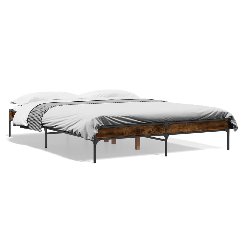 Okvir kreveta boja hrasta 140x200 cm konstruirano drvo i metal