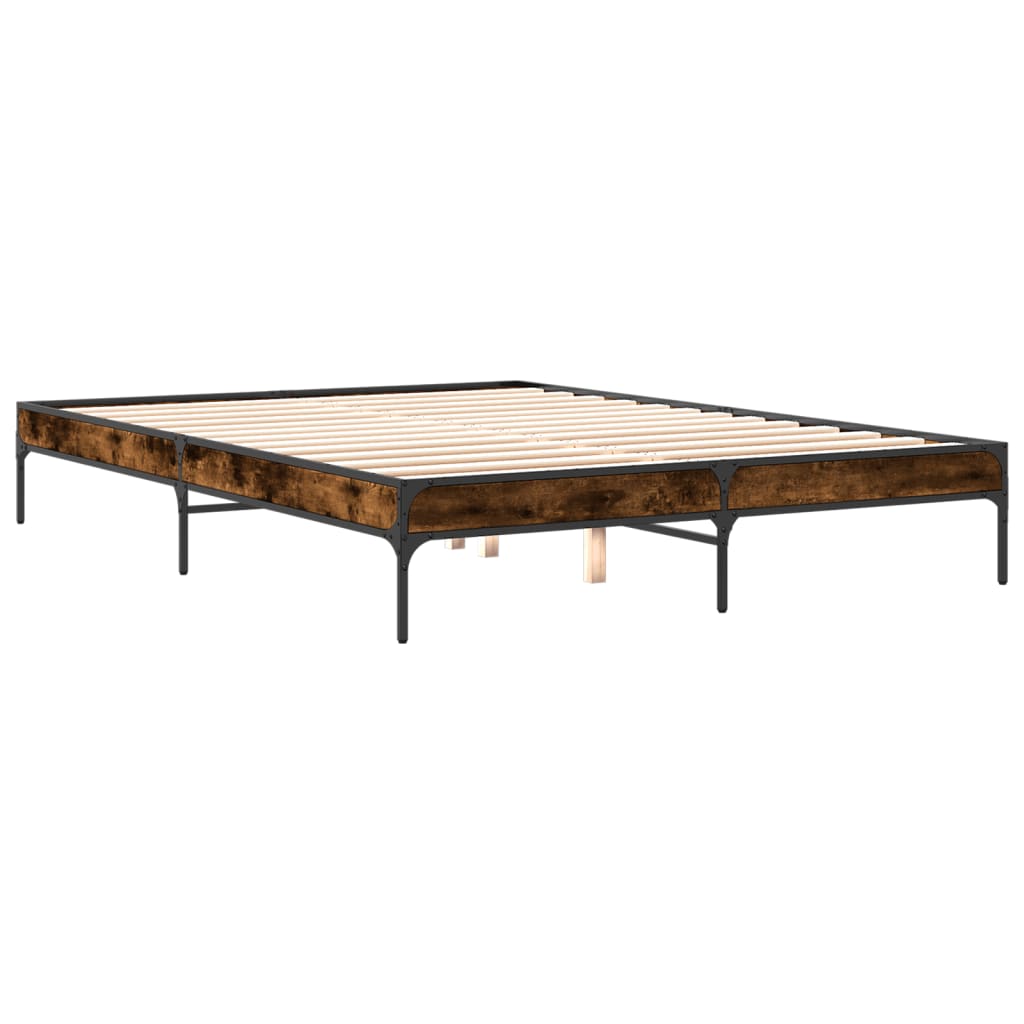 Okvir kreveta boja hrasta 140x200 cm konstruirano drvo i metal