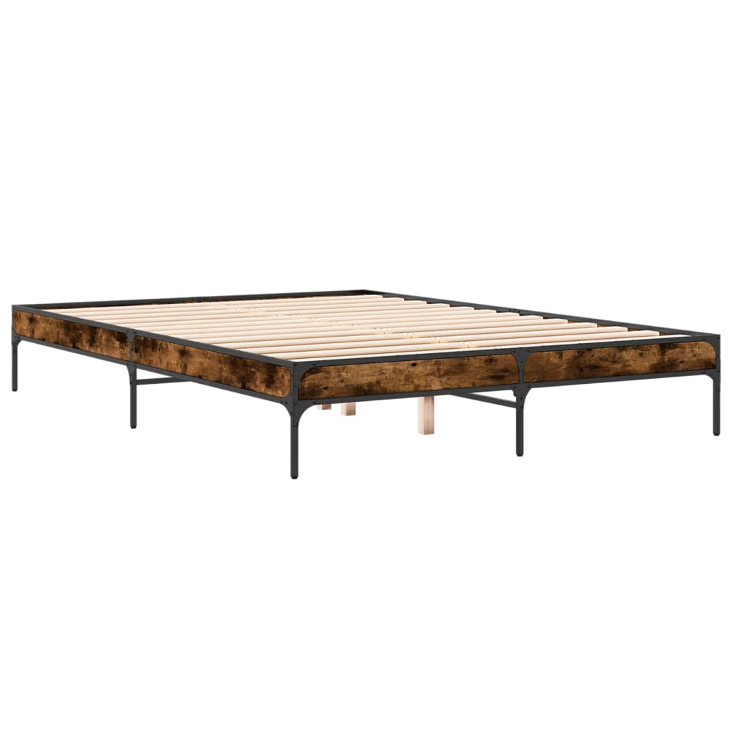 Okvir kreveta boja hrasta 140x200 cm konstruirano drvo i metal