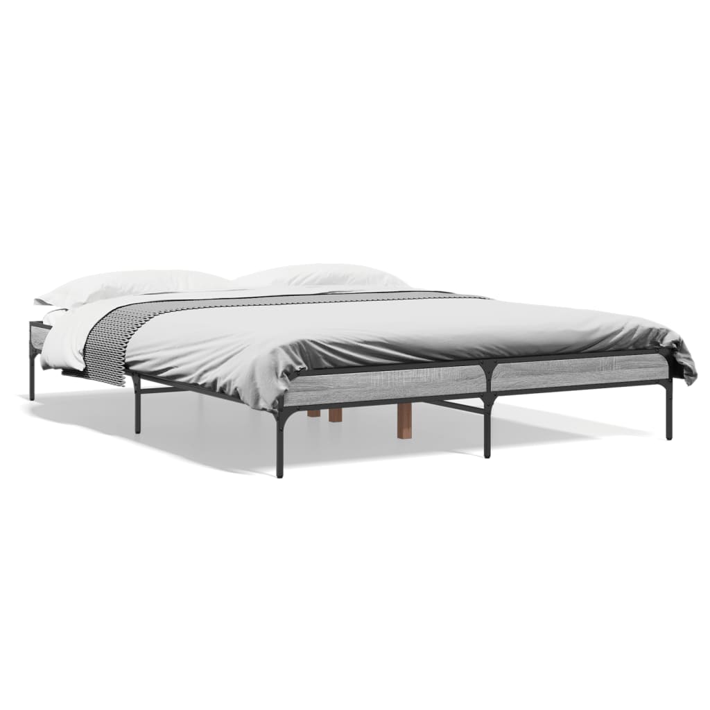 Okvir kreveta boja hrasta 140x200cm konstruirano drvo i metal