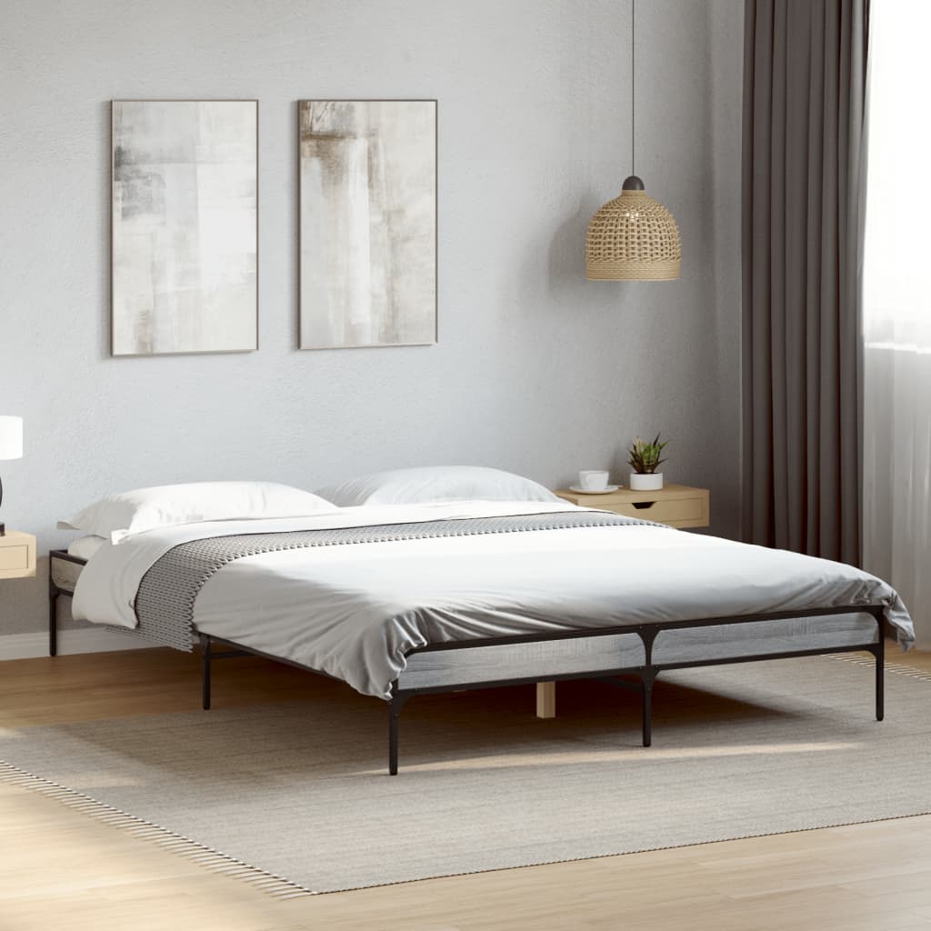 Okvir kreveta boja hrasta 140x200cm konstruirano drvo i metal