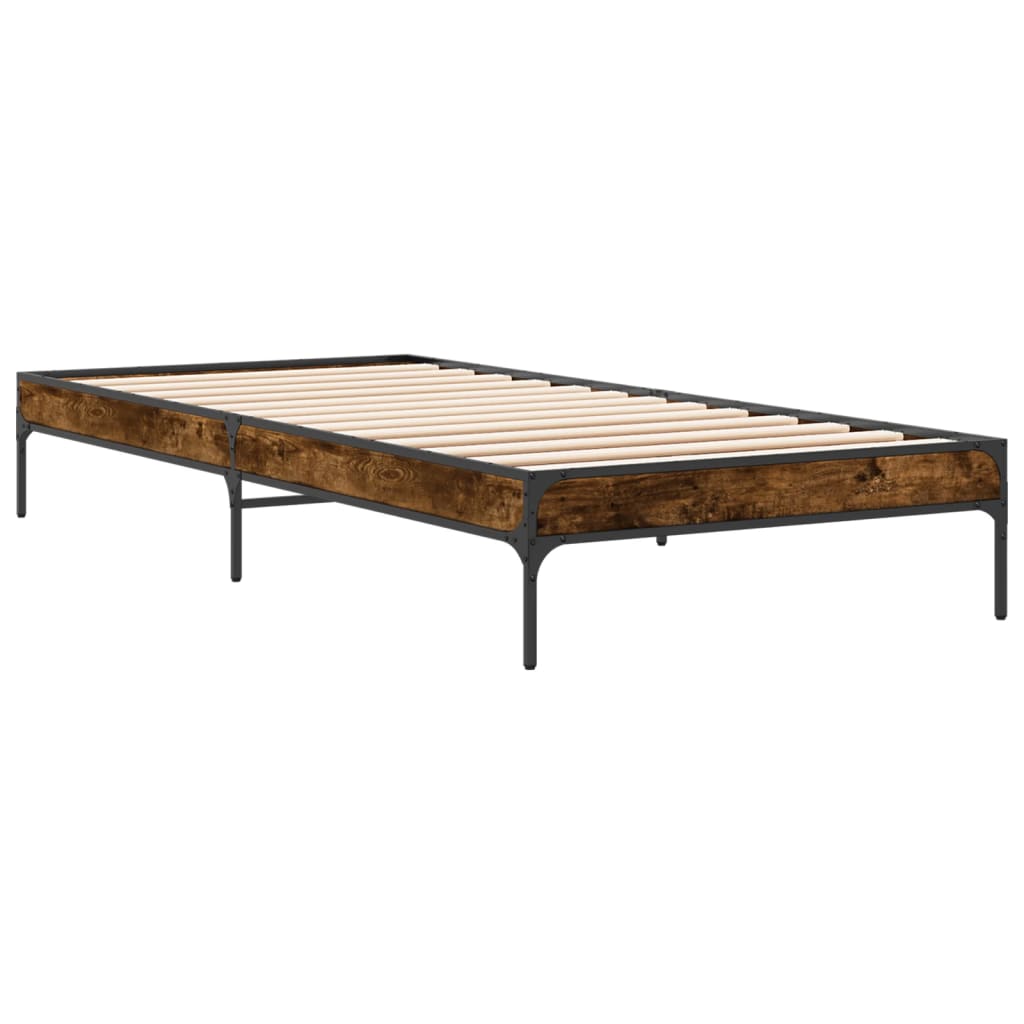 Okvir za krevet boja hrasta 120x200cm konstruirano drvo i metal