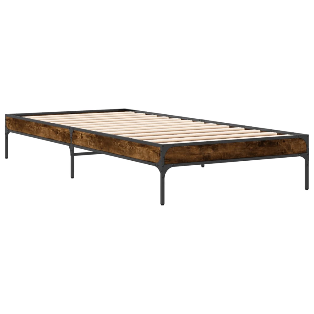 Okvir za krevet boja hrasta 120x200cm konstruirano drvo i metal