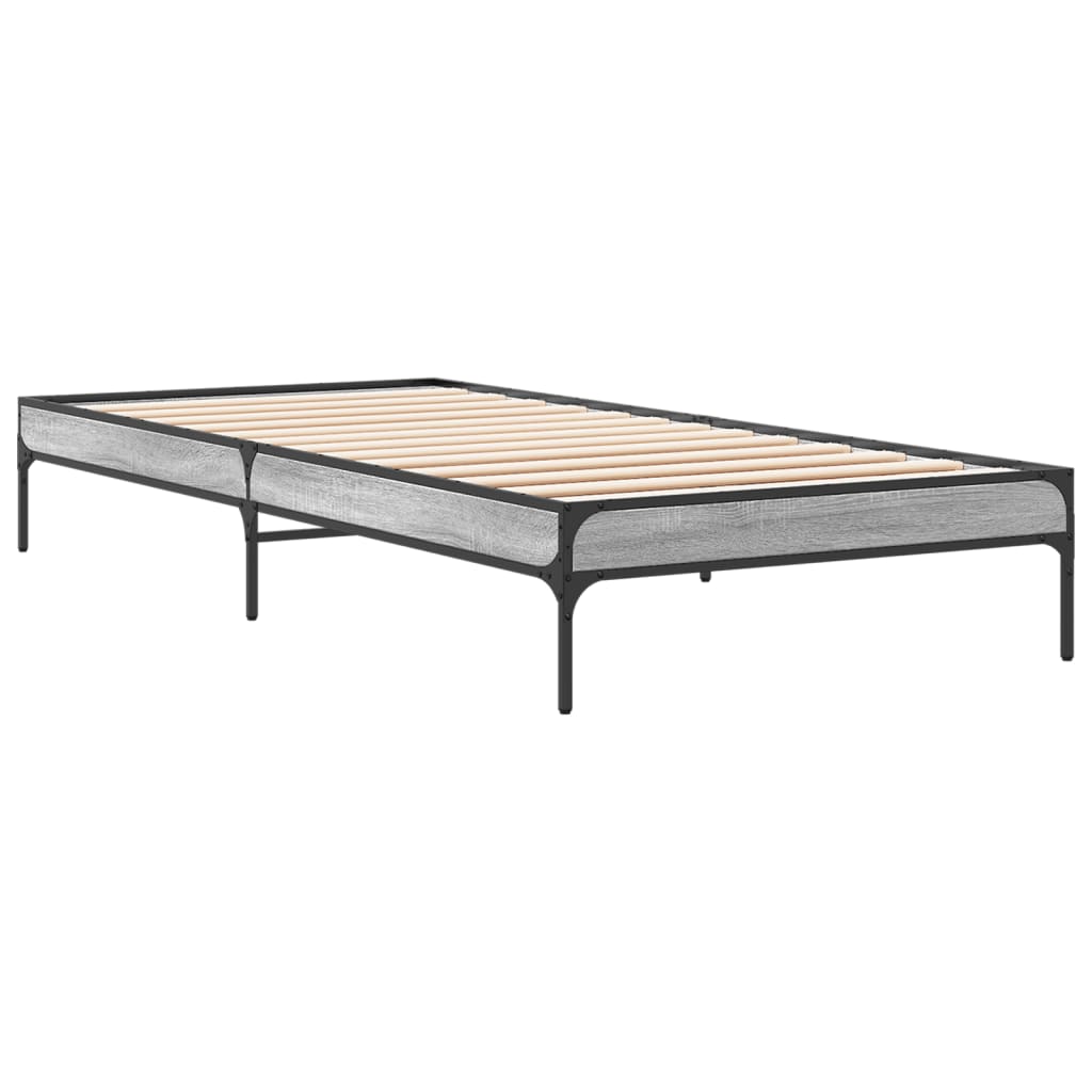Okvir za krevet boja hrasta 100x200cm konstruirano drvo i metal