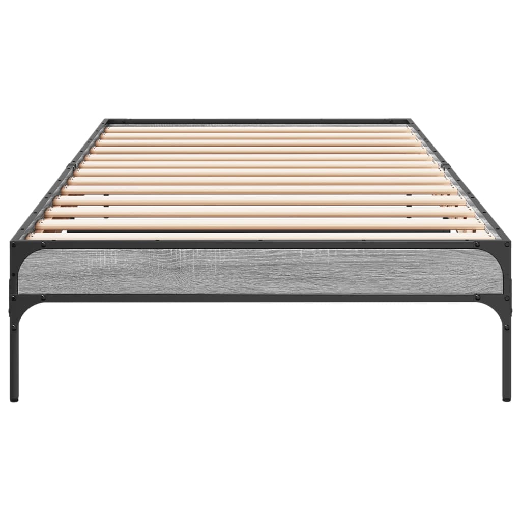 Okvir za krevet boja hrasta 100x200cm konstruirano drvo i metal