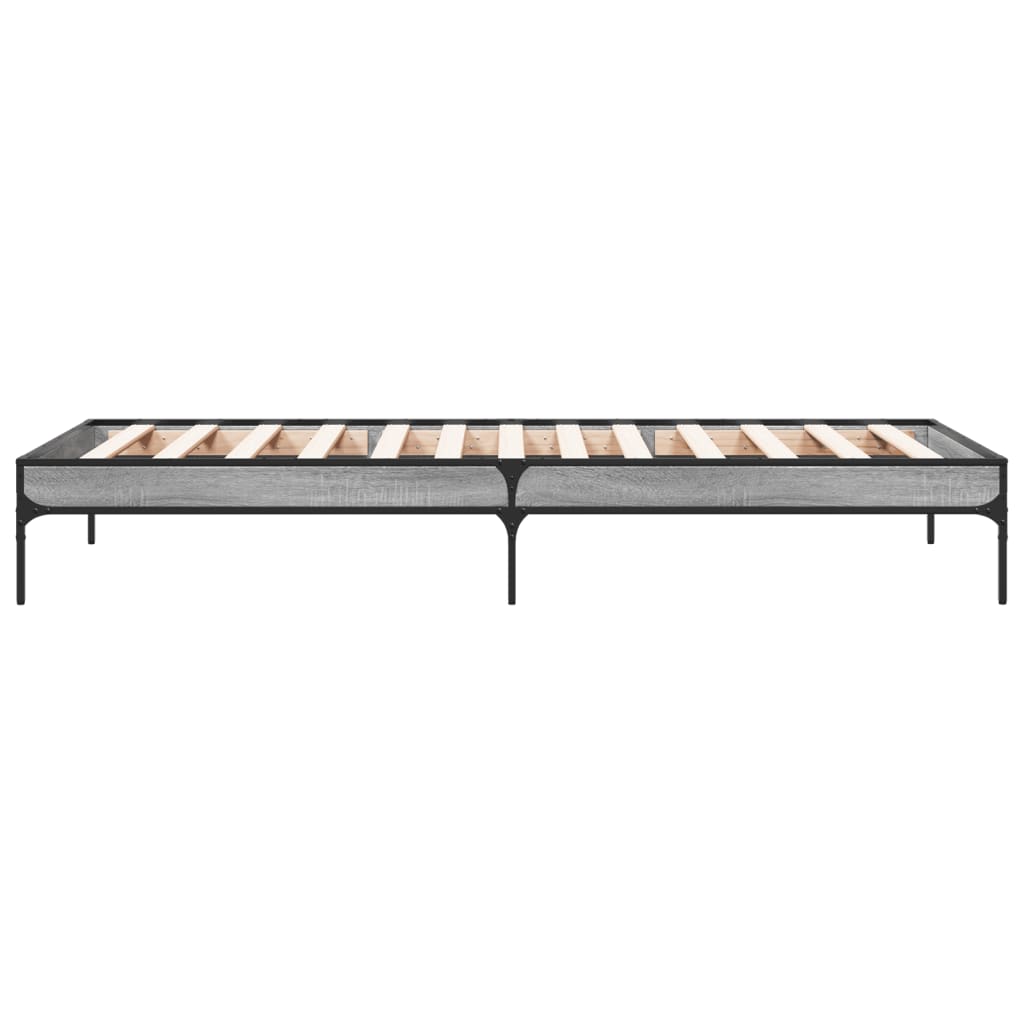 Okvir za krevet boja hrasta 100x200cm konstruirano drvo i metal