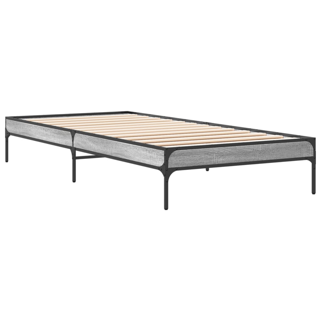 Okvir za krevet boja hrasta 100x200cm konstruirano drvo i metal