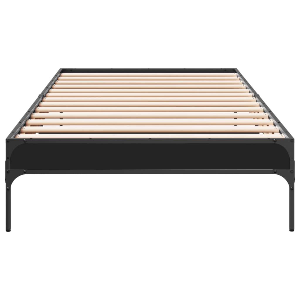 Okvir kreveta crni 90 x 200 cm konstruirano drvo i metal
