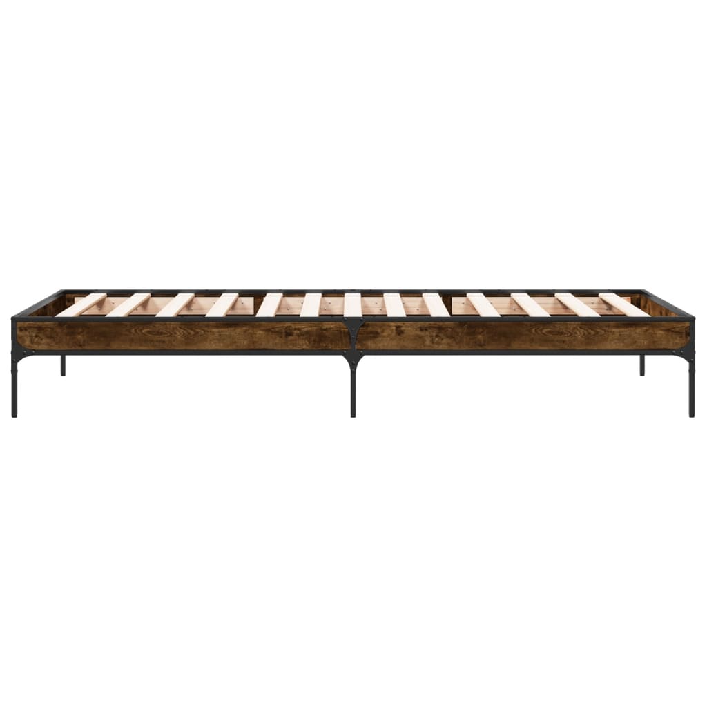 Okvir za krevet boja hrasta 90x200 cm konstruirano drvo i metal