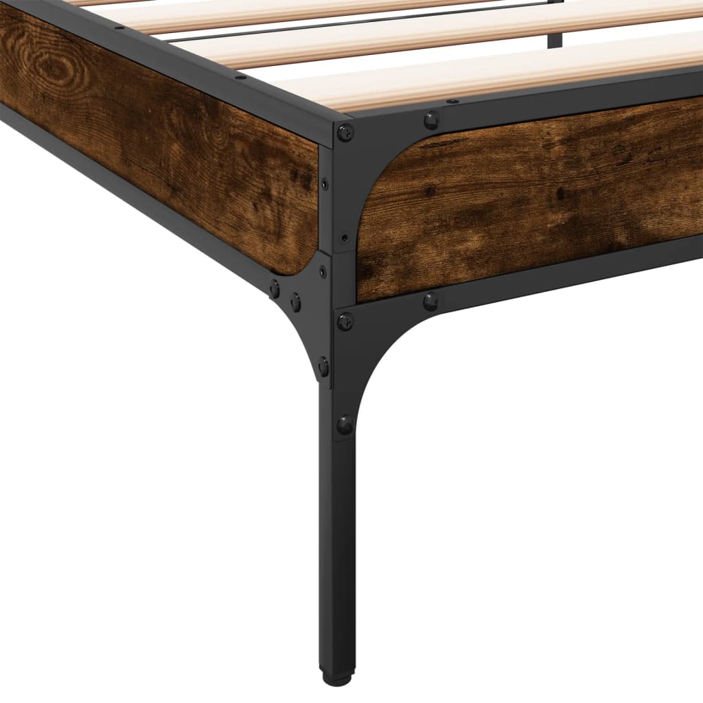 Okvir za krevet boja hrasta 90x200 cm konstruirano drvo i metal
