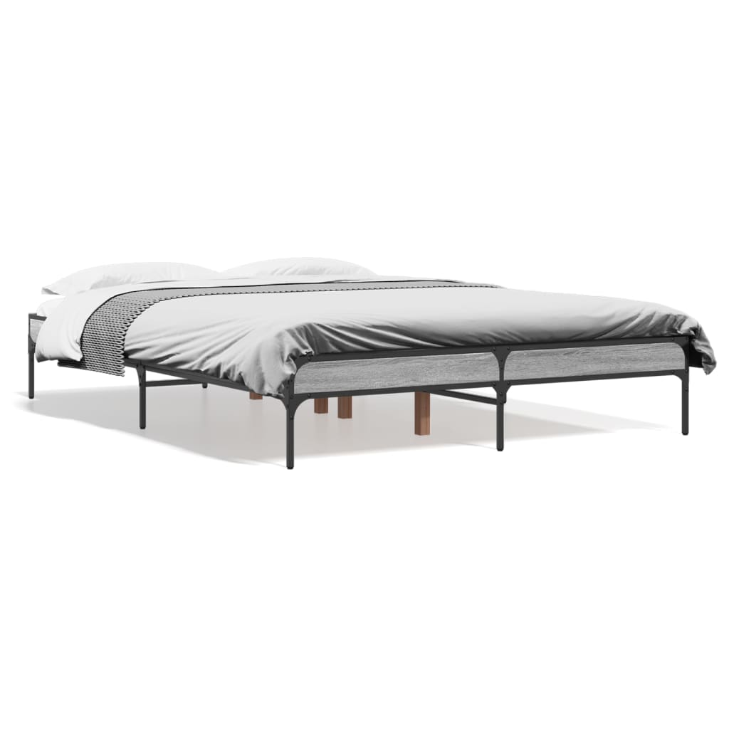 Okvir kreveta boja hrasta 135x190cm konstruirano drvo i metal