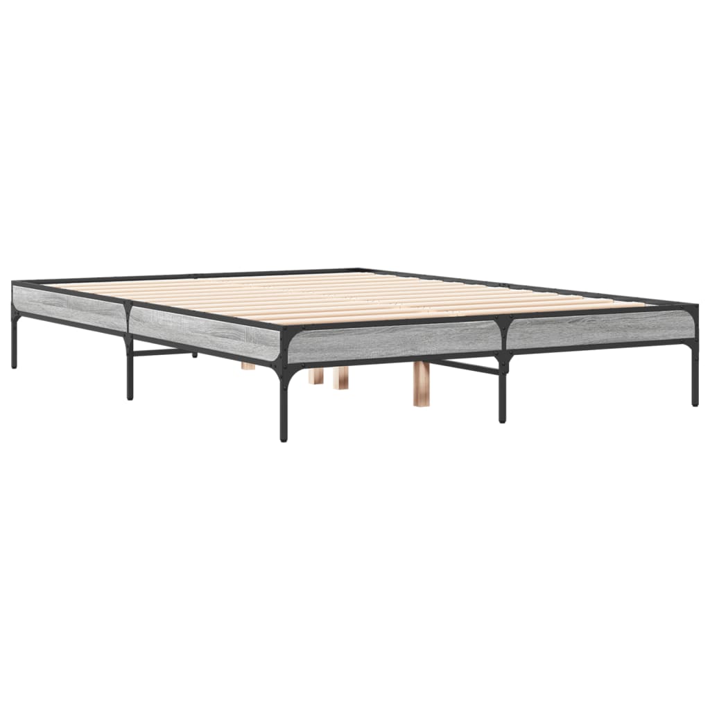 Okvir kreveta boja hrasta 135x190cm konstruirano drvo i metal