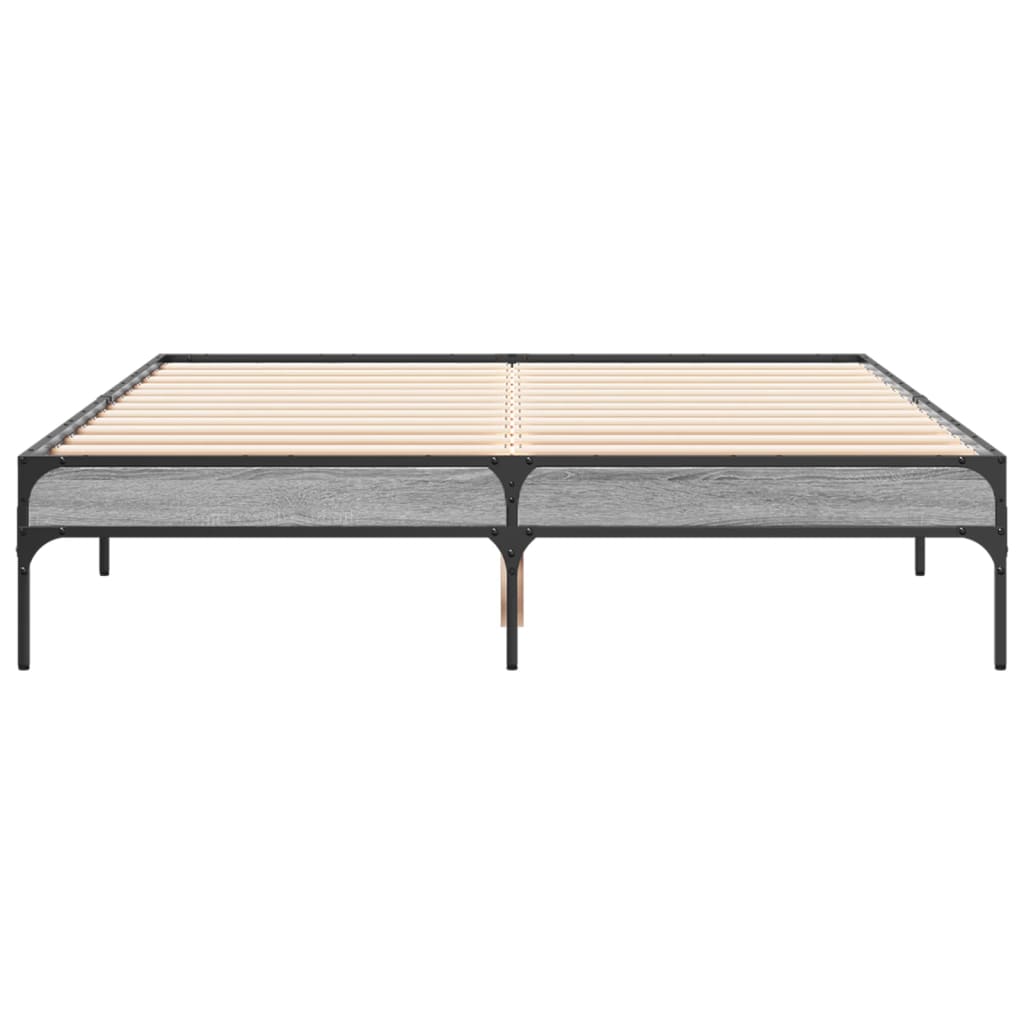 Okvir kreveta boja hrasta 135x190cm konstruirano drvo i metal