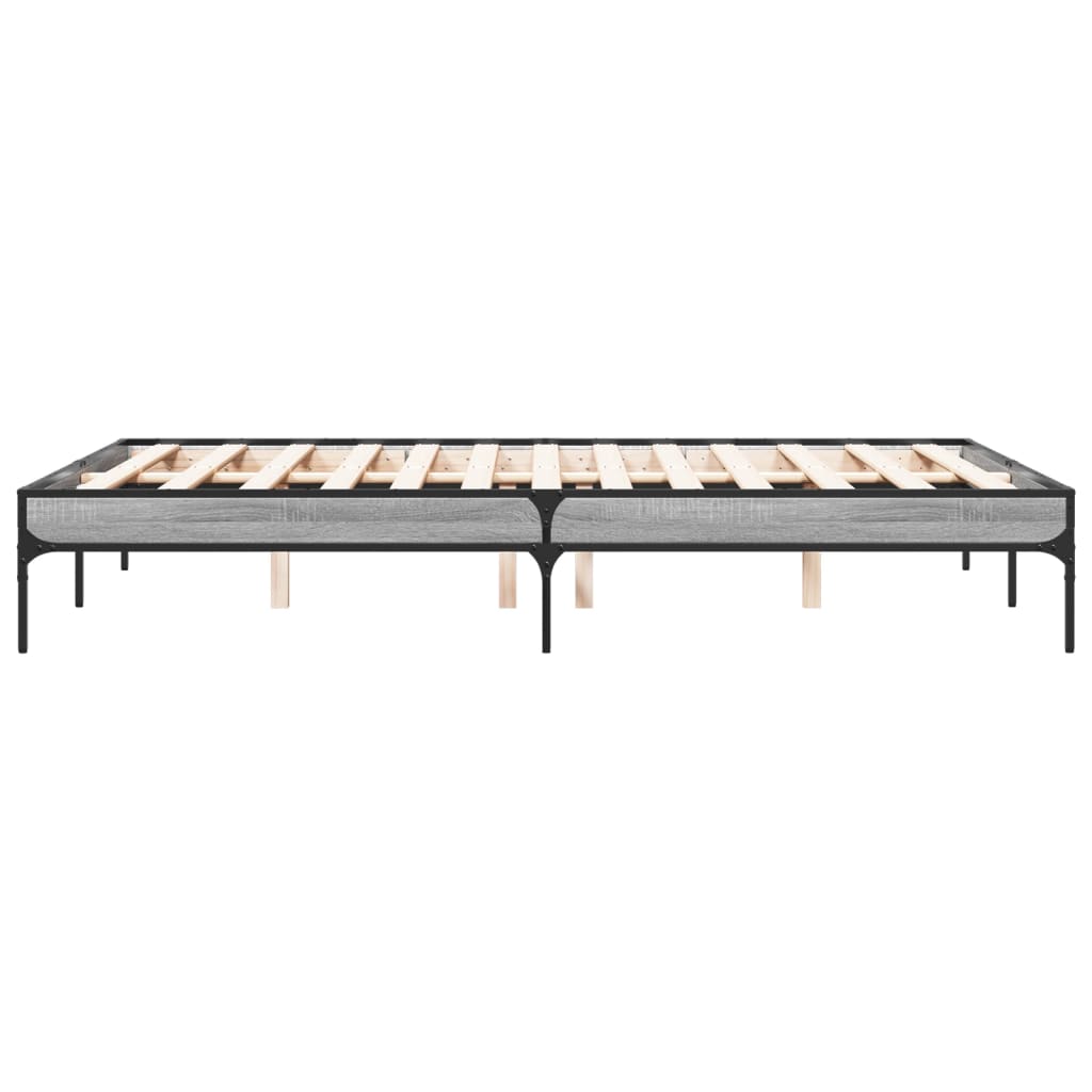 Okvir kreveta boja hrasta 135x190cm konstruirano drvo i metal