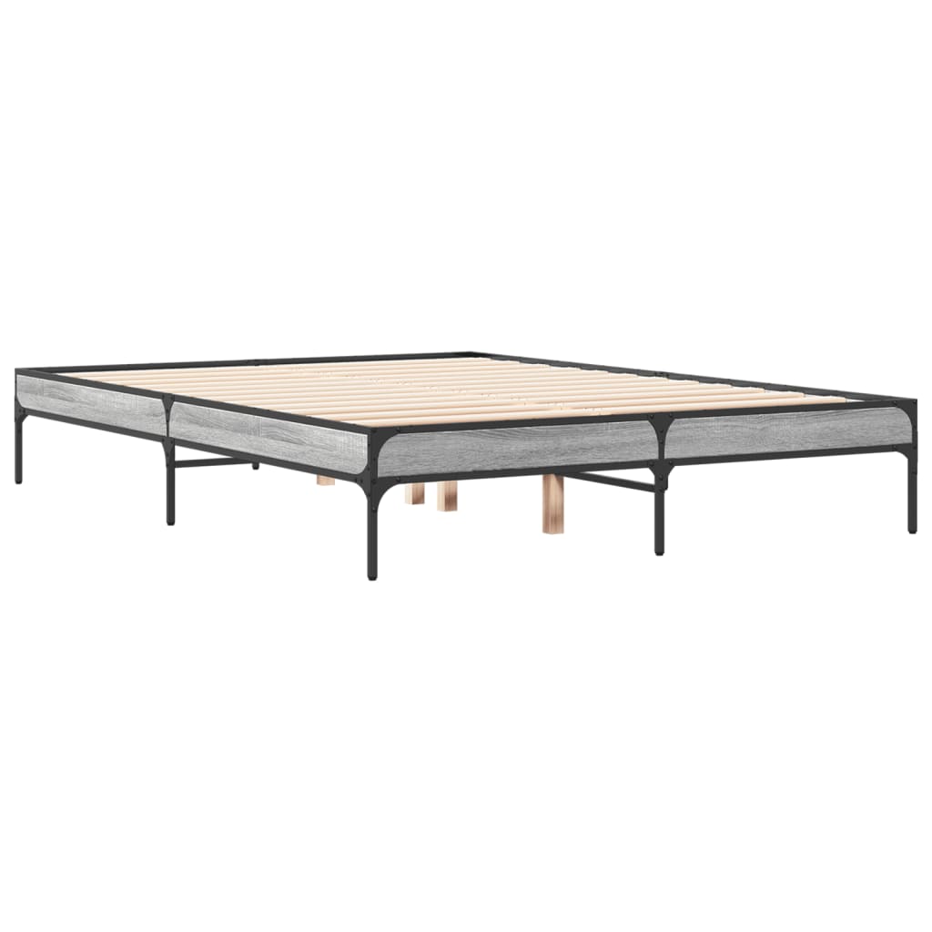 Okvir kreveta boja hrasta 135x190cm konstruirano drvo i metal