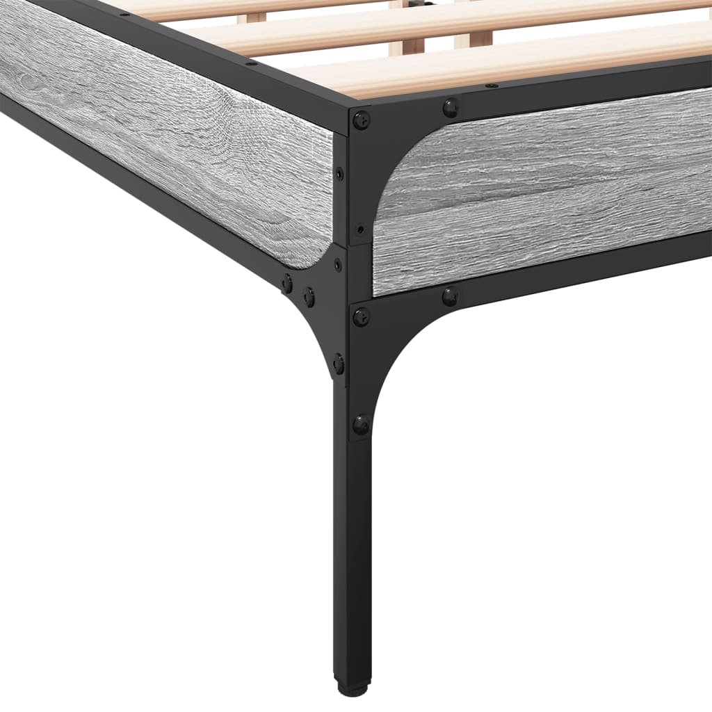Okvir kreveta boja hrasta 135x190cm konstruirano drvo i metal