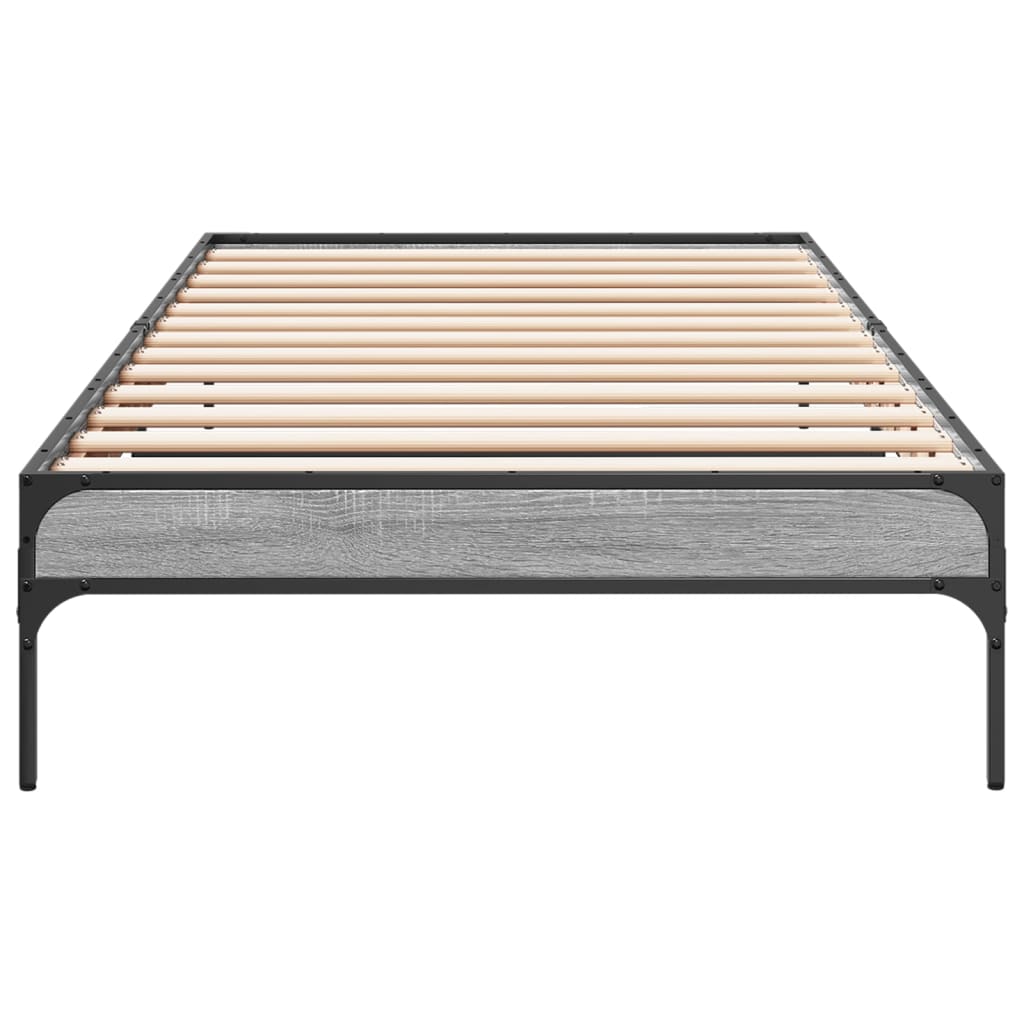 Okvir kreveta boja hrasta 90 x 190 cm konstruirano drvo i metal