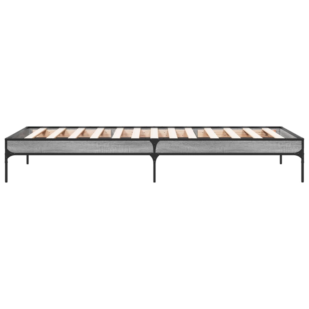 Okvir kreveta boja hrasta 90 x 190 cm konstruirano drvo i metal