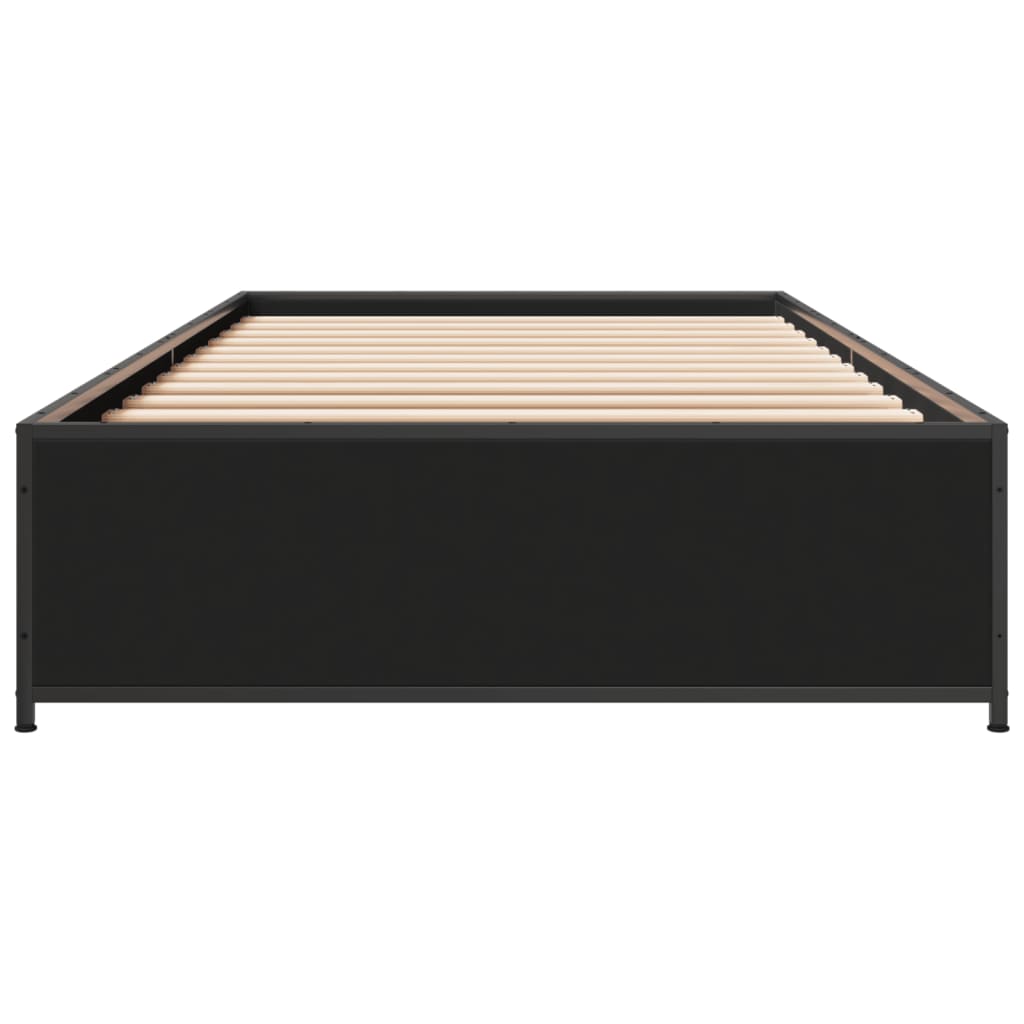 Okvir za krevet crni 90 x 190 cm od konstruiranog drvo i metal