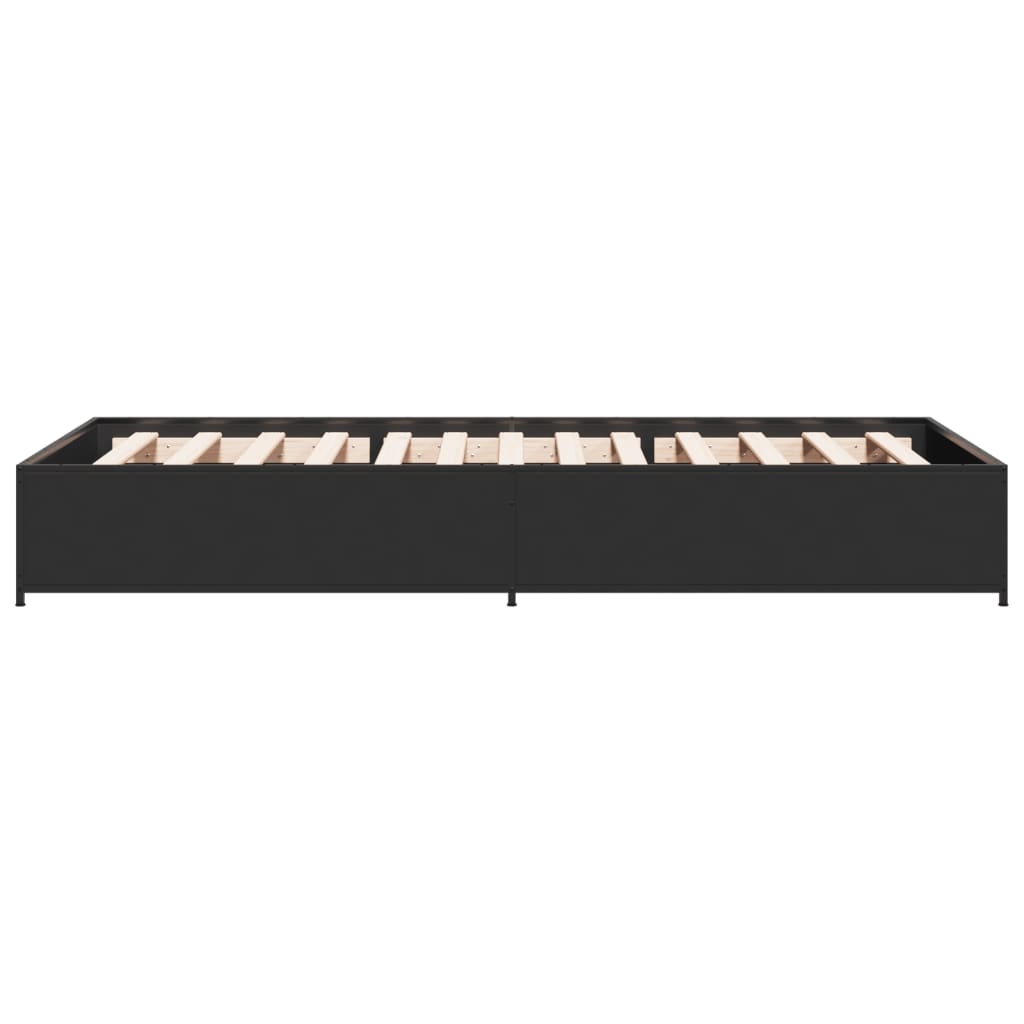Okvir za krevet crni 90 x 190 cm od konstruiranog drvo i metal